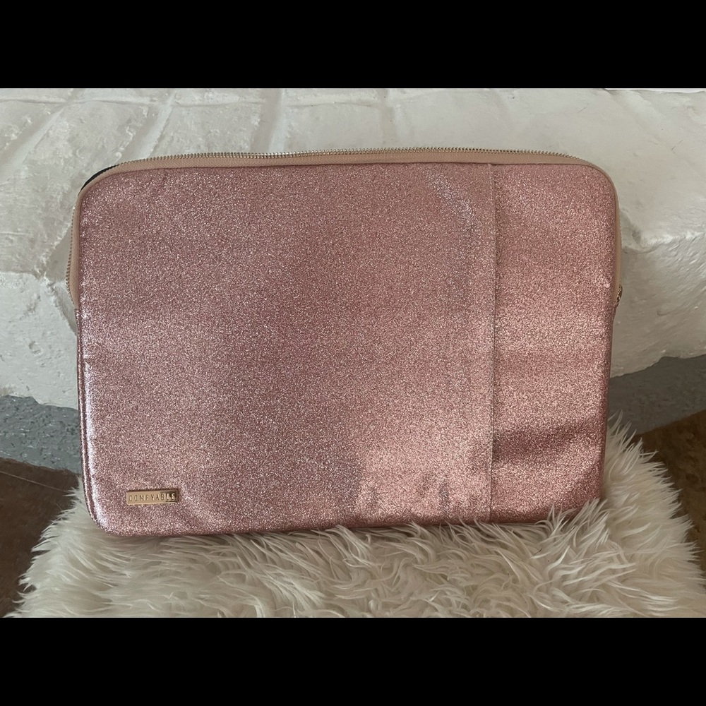 Rose gold glitter laptop case